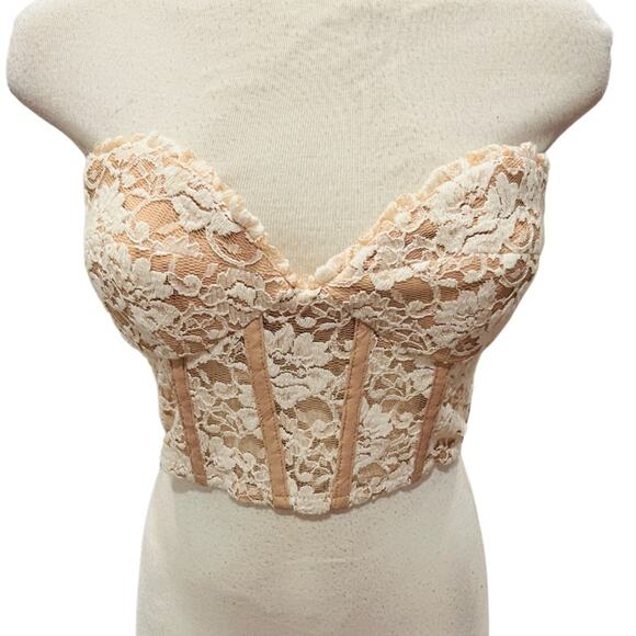 Bardot Womens Soft Peach Lace Bustier Size M - Picture 7 of 7